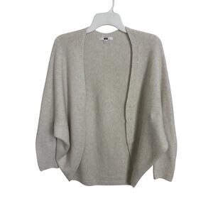UniQlo Wool Blend Oatmeal Cocoon Cardigan Size XS Batwing Lightweight Minimal